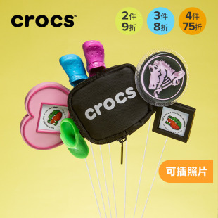 花 Crocs卡骆驰智必星配件洞洞鞋 可插照片粉色爱心 画框