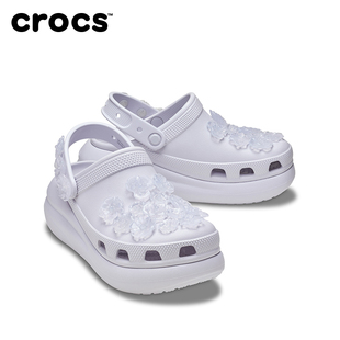 【新品测评】Crocs卡骆驰经典泡芙花簇洞洞鞋女沙滩鞋|213121