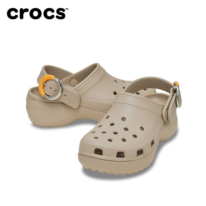 Crocs卡骆驰经典云朵彩扣高跟洞洞鞋春夏凉鞋沙滩鞋女鞋|213230