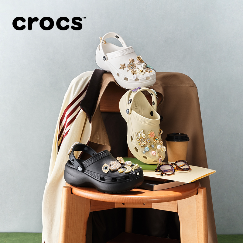 Crocs卡骆驰云朵彩扣玛丽珍洞洞鞋