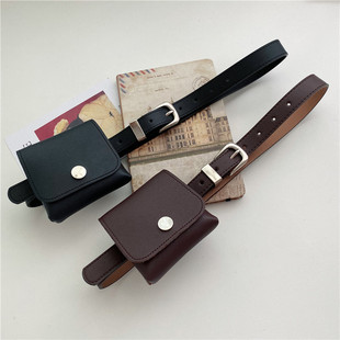 女韩版 腰带式 时尚 潮流牛仔裤 酷 ins风带包包 带网红同款 皮带细款