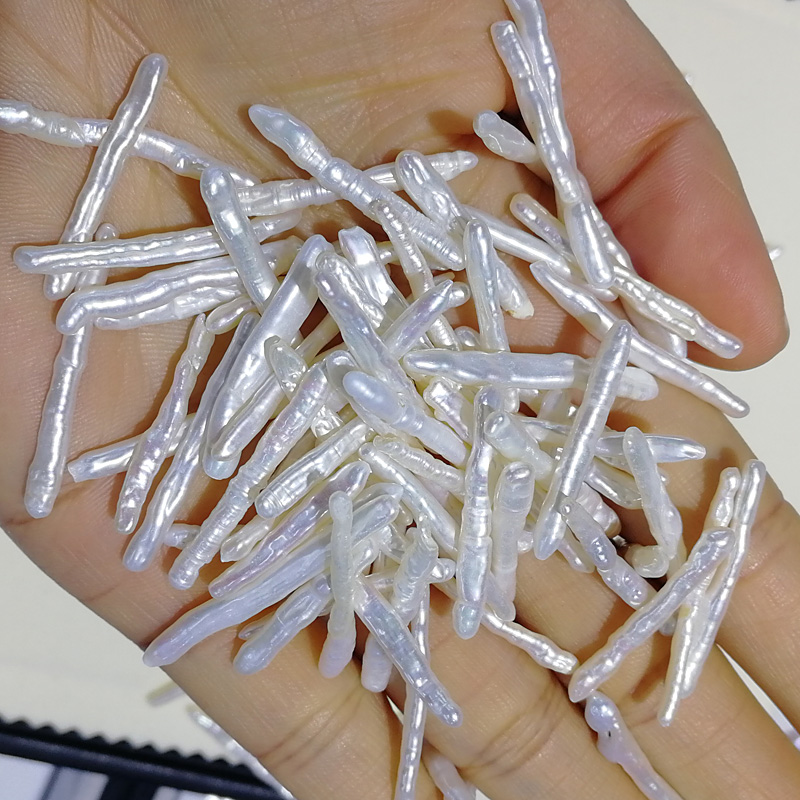 巴洛克稀有强光牙签裸石颗粒珍珠