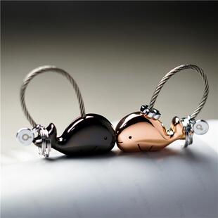 米勒斯情侣款钥匙扣鲸鱼金属钥匙链一对精致礼物女男挂件钥匙圈环