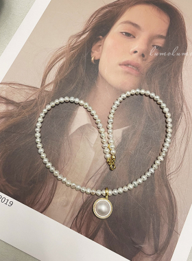 4-5mm天然淡水珍珠项链S925银吊坠可拆卸双戴珍珠项链轻奢高级感