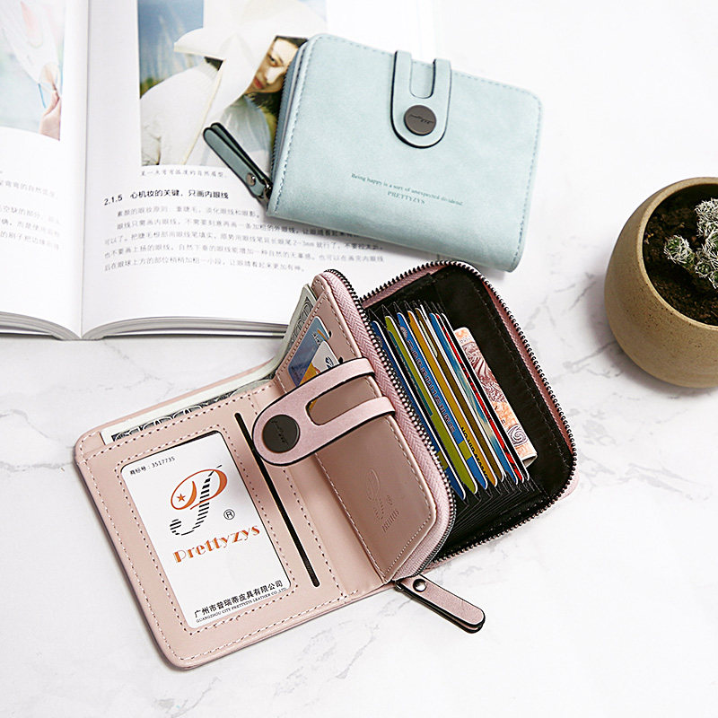 2018新款小钱包女短款 学生卡包日韩多功能两折叠小清新零钱包女