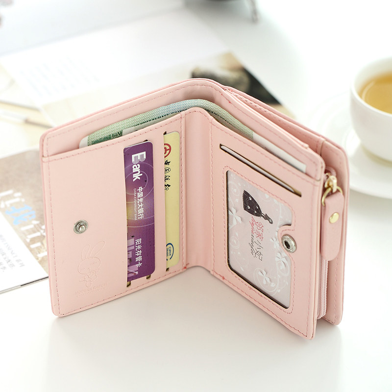 普瑞蒂零钱包小清新折叠钱夹学生韩款可爱两折森系文艺钱包女短款