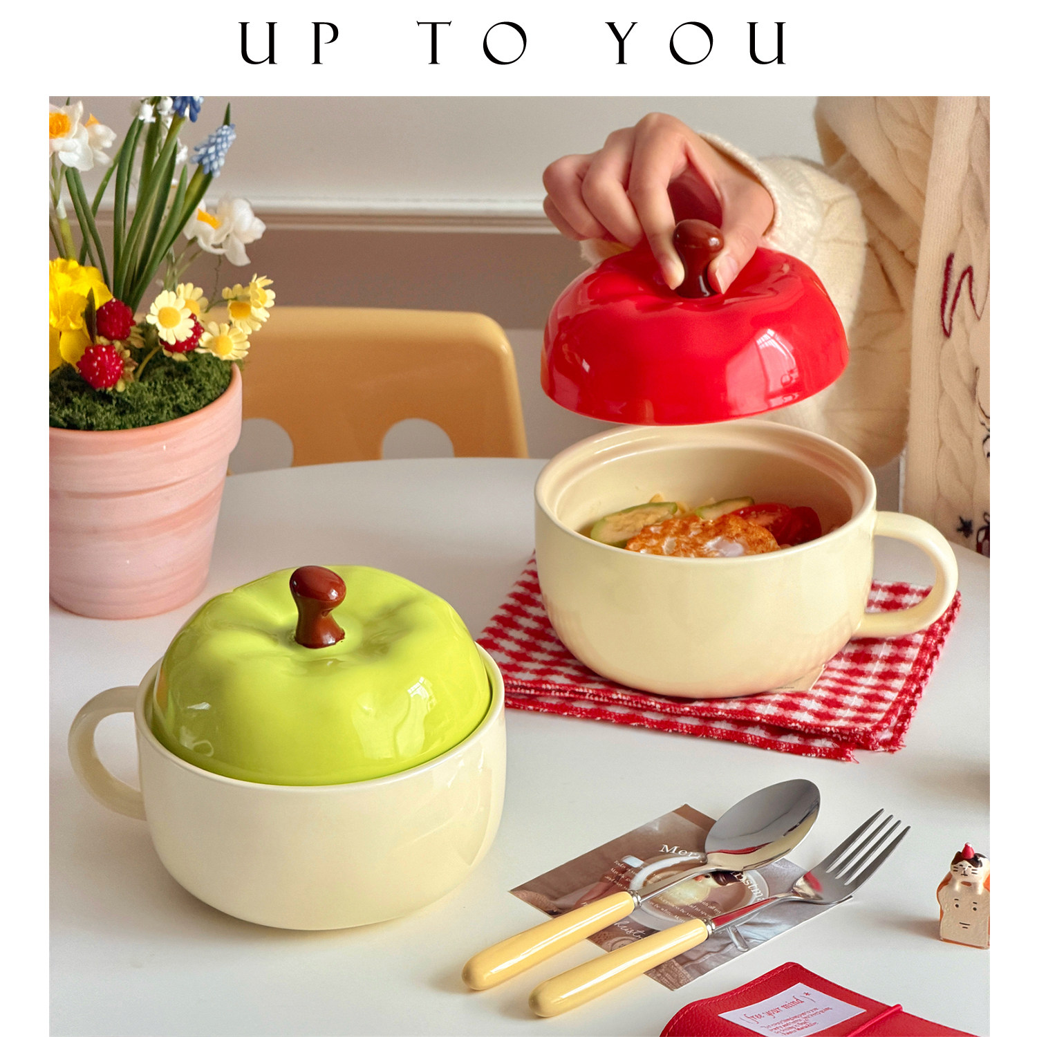 SHˇ苹安喜乐陶瓷带盖大容量泡面碗带把手家用一人食螺蛳粉碗饭碗,餐饮具,泡面碗,淘宝优惠券,粉丝福利购,淘宝优惠卷