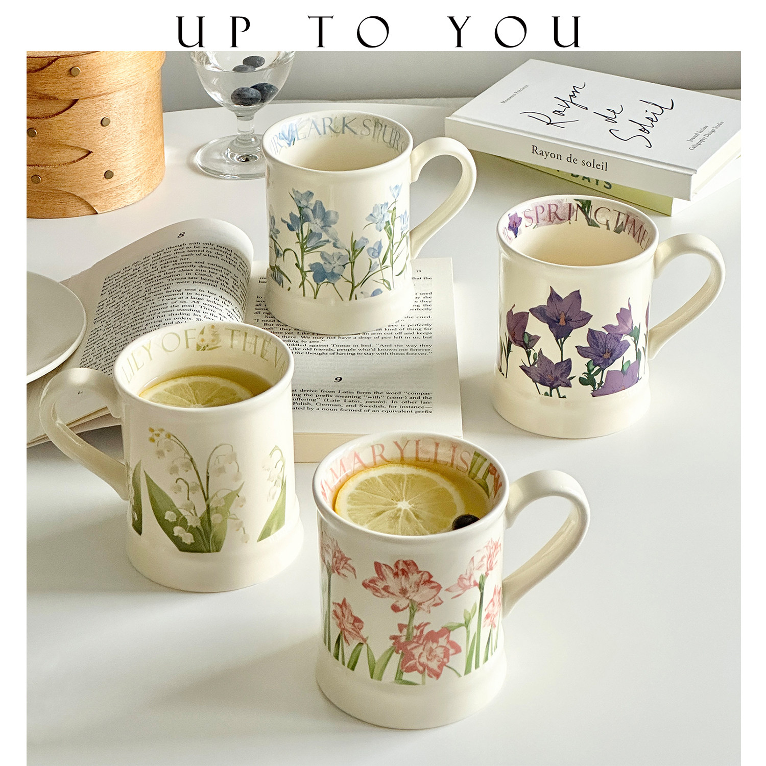 复古花卉手绘陶瓷女士高颜值马克杯家用办公室咖啡杯牛奶杯子小众