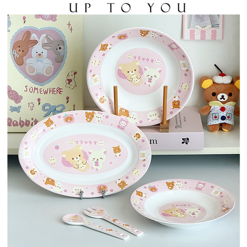 SHˇ少女心卡通萌熊陶瓷碗盘餐具