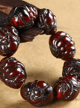 天然牦牛角弥勒佛手链108佛珠骨质手串女文玩情侣民族风