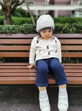 儿童春秋长裤法单男女童棉质松紧腰休闲裤柔软舒适中腰裤子