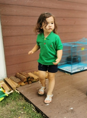 儿童夏季短袖POLO衫砖贵潮牌男女童全棉透气休闲T恤上衣品质童装