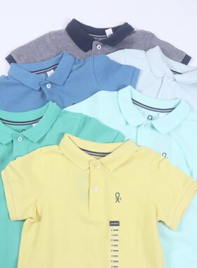 3岁男童夏季短袖POLO法单OK家儿童全棉亲肤透气翻领体恤衫上衣