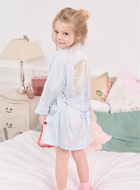 天使翅膀家居服 女童春夏舒适睡袍睡衣套装儿童薄款居家服