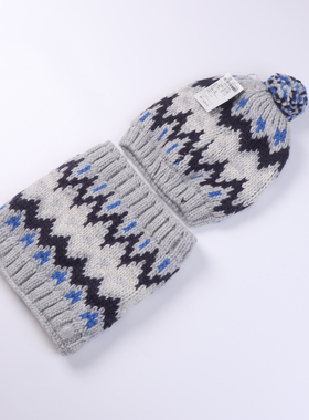 儿童冬季加绒毛线帽手套微博套装法单男女童加厚保暖针织帽子手套