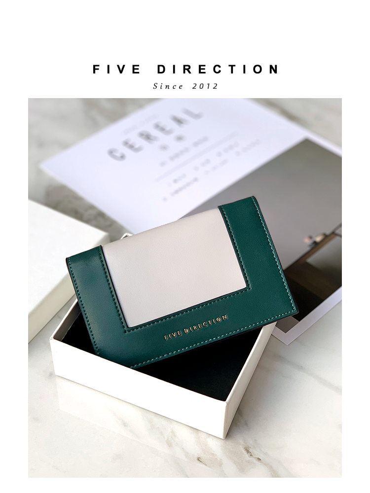 女士钱包2026新款时尚短款零钱包小巧迷你简约撞色卡包驾驶证皮套