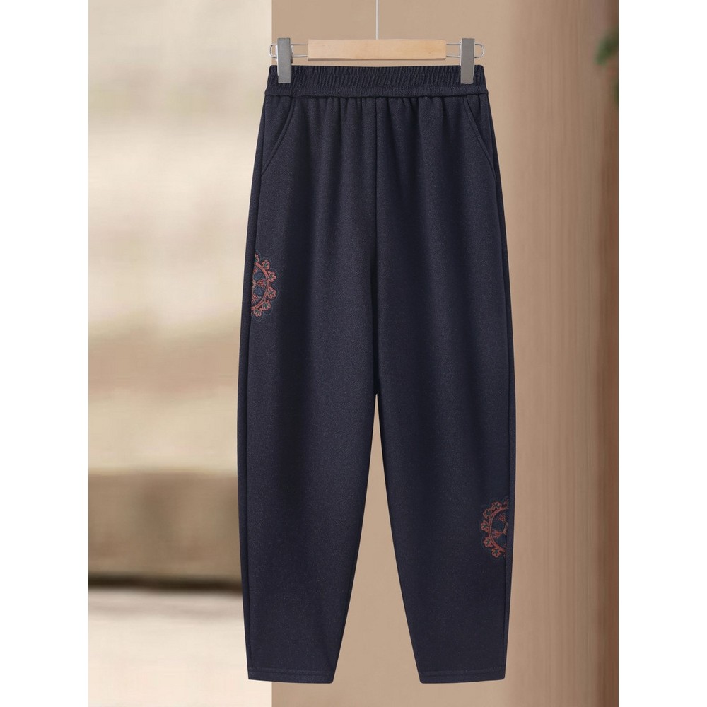 春秋装时尚休闲裤女装中老年妈妈装国风牛仔加绒裤子通勤款长裤子,女装/女士精品,中老年女装,淘宝优惠券,粉丝福利购,淘宝优惠卷