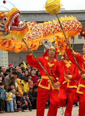 舞龙舞狮道具服装舞龙灯龙头三号成人学生运动会比赛年会绸布龙