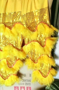 醒狮裤子南狮羊毛狮裤舞狮服装儿童成人舞狮裤演出亮片裤纯手工