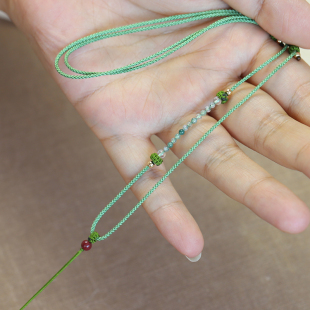 素曲原创手作吊坠挂绳超细链子女式翡翠和田金镶玉水草玛瑙民族风