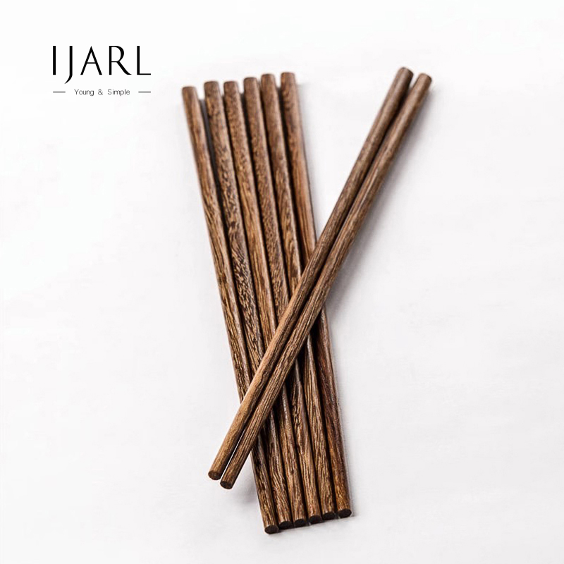 日式风纯色木质防滑筷子