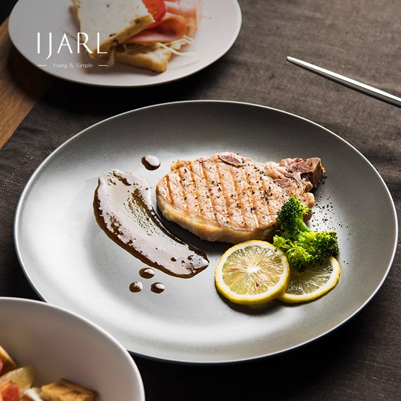 ijarl亿嘉盘子盘子家用高级感轻奢餐具套组陶瓷餐盘牛排盘西餐盘