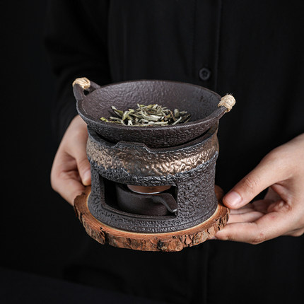 陶瓷熏香烤茶炉套组加热温茶炉茶叶提香炒茶器烘焙茶瓦片暖茶烤炉