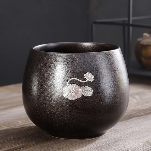 复古窑变茶渣缸办公家用简约杯洗