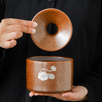 陶瓷窑变漏斗创意带盖烟灰缸