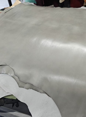 亮面顺滑！高货！意大利CTC浅灰色小牛皮1.0mm鞋材包料 手感细腻