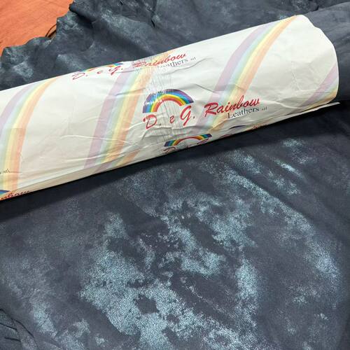 西缺！庇入！意大利Rainbow厂深蓝色蜡感羊反绒3.5-4.5尺0.8mm