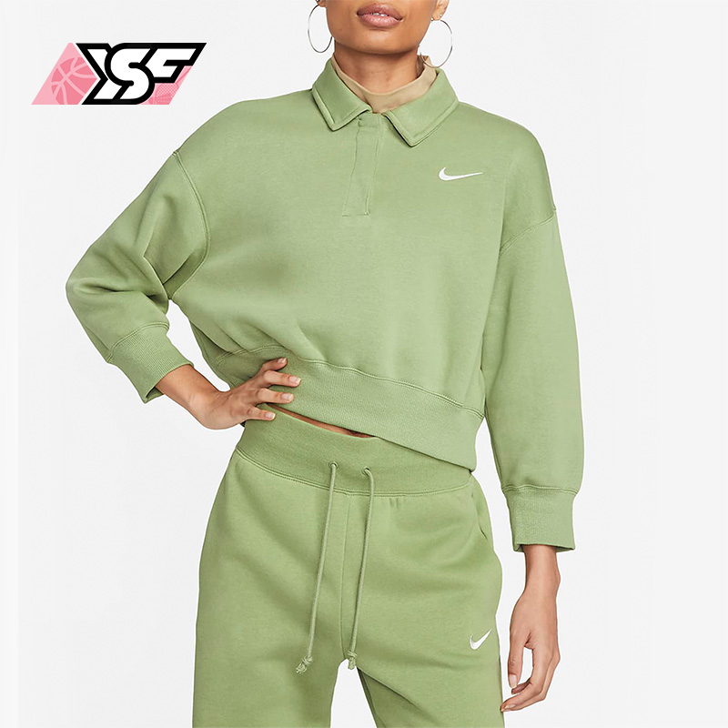 Nike/耐克正品女子套头衫时尚休闲舒适翻领运动卫衣DQ5869-334