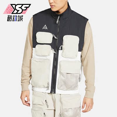 耐克男工装拼色机能运动马甲