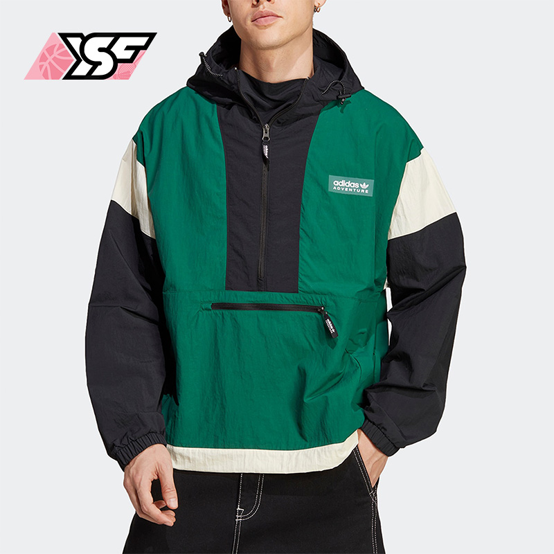 阿迪达斯正品女运动半开襟套头衫