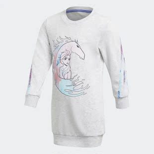 小童运动长袖 Adidas 新款 2021夏季 连衣裙GM6933 阿迪达斯正品