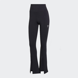 喇叭运动紧身裤 Adidas 女子高腰经典 三叶草 HU1616 阿迪达斯正品