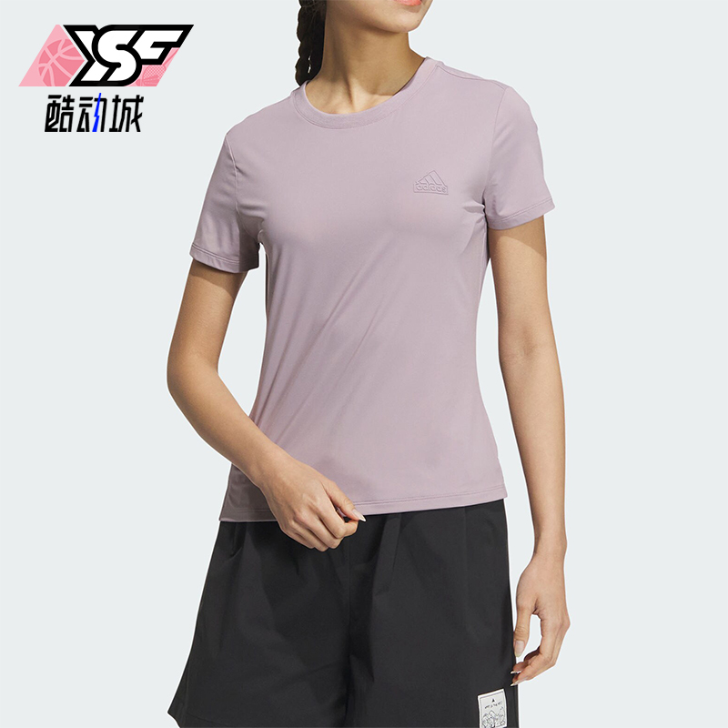 阿迪达斯女士修身短袖圆领T恤