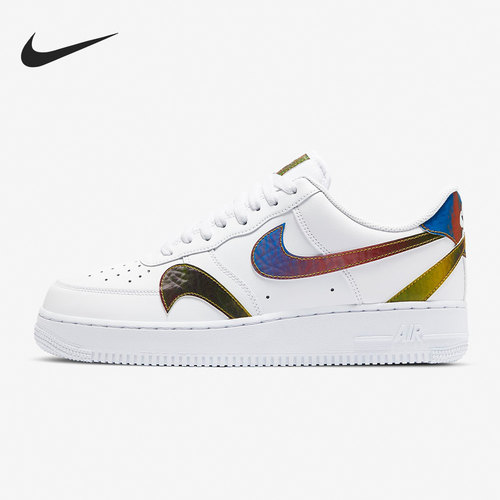 Nike/耐克正品AF1空一号炫彩镭射倒钩男子运动板鞋 CK7214-101