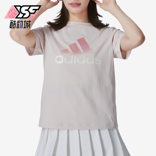 阿迪达斯女士印花时尚短袖T恤