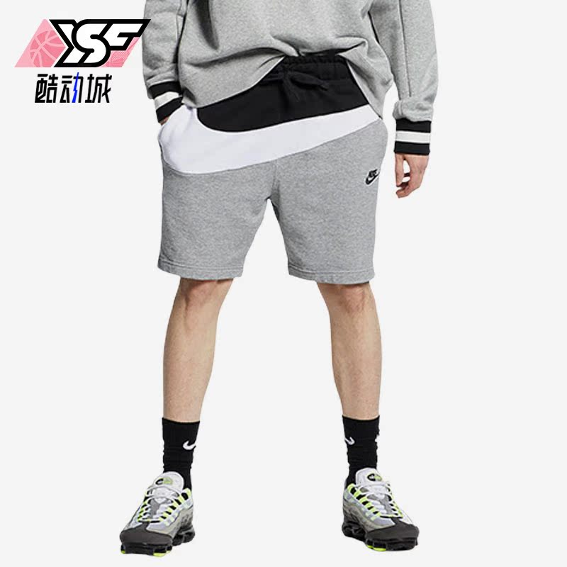 Nike/耐克正品新款男子大Logo拼接松紧腰五分短裤AR3162-091