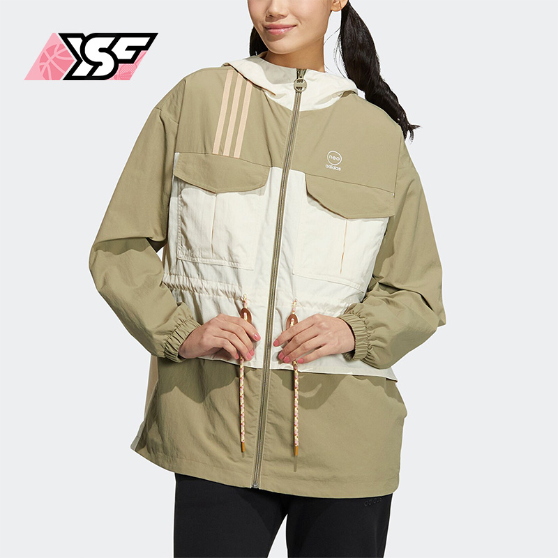 阿迪达斯正品女休闲防风运动外套