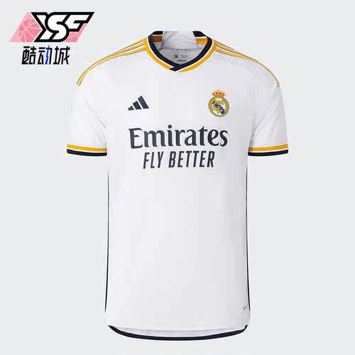 Adidas/阿迪达斯正品皇马球员版主场足球男子运动短袖IA5139