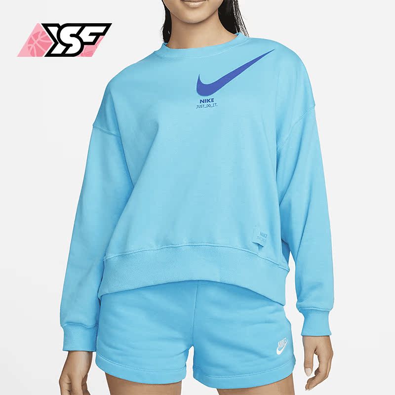 Nike/耐克正品2023新款女子圆领透气运动套头卫衣DV8019-416