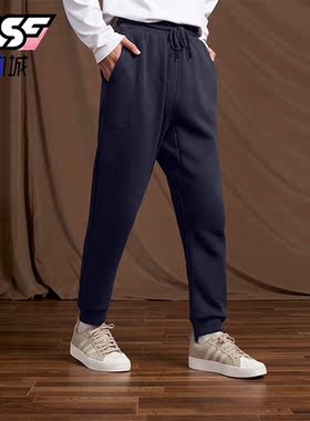 Adidas/阿迪达斯正品2022新款男士加绒保暖束脚长裤HM3284