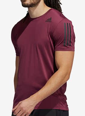 Adidas/阿迪达斯正品2021新款男子透气训练透气运动短袖T恤H08801