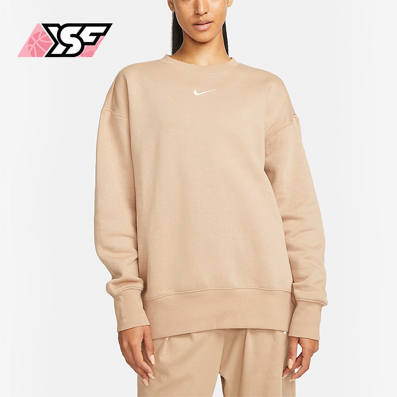 Nike/耐克正品女子休闲训练保暖宽松加绒针织运动卫衣DQ5734-200