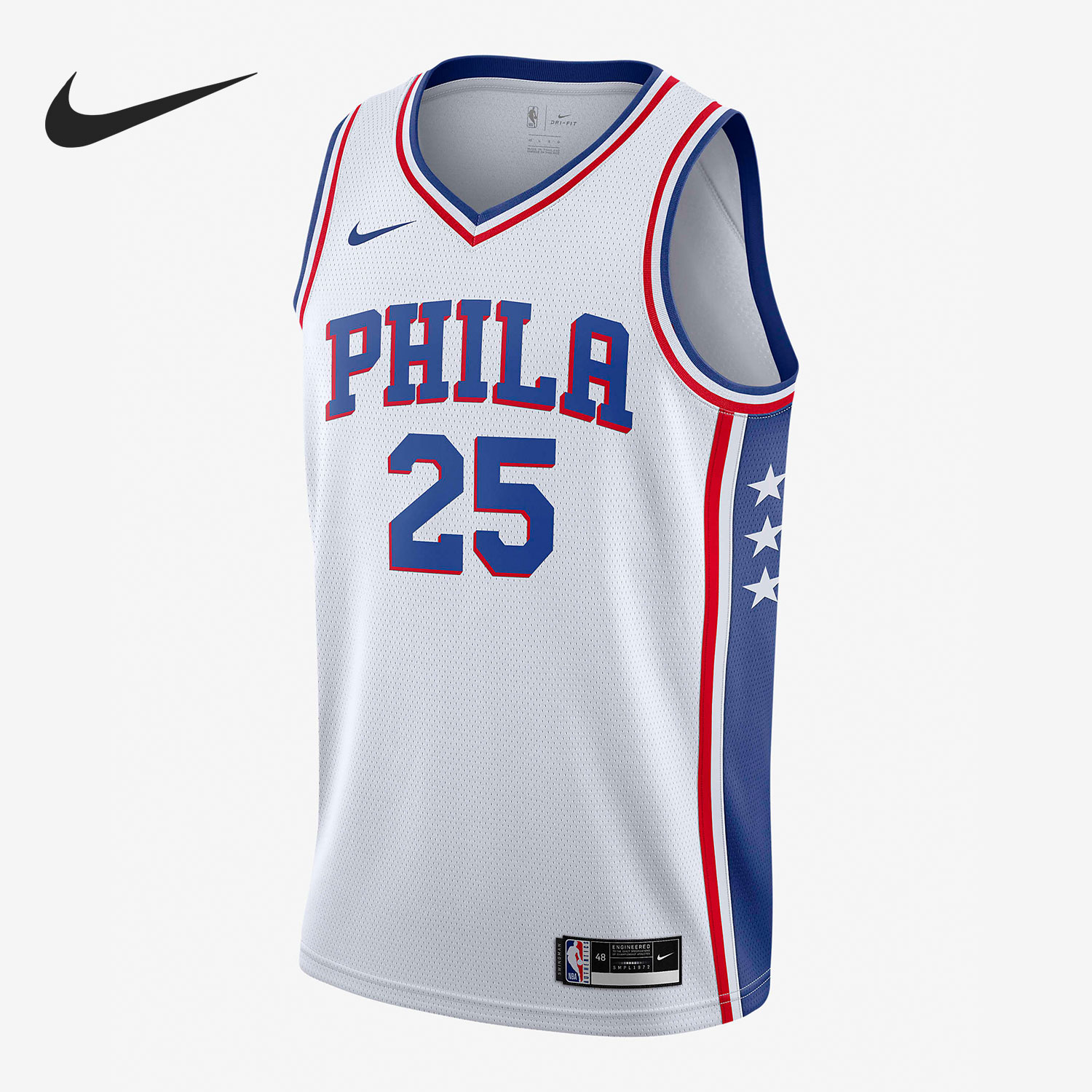 Nike/耐克正品2020赛季费城76人队 SW男子球衣透气CW3605-105