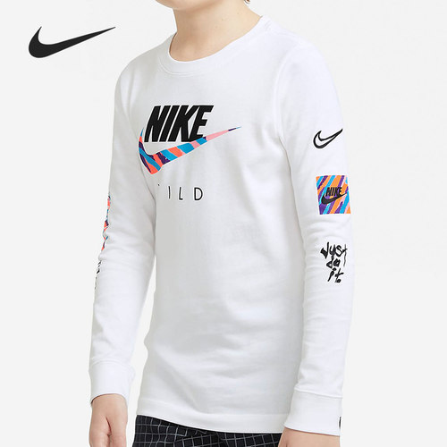 Nike/耐克正品新款 SPORTSWEAR 大童（男孩）长袖T恤DC7643-100
