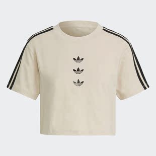 三叶草短款 Adidas 女子夏季 2021年新款 运动T恤GU2808 阿迪达斯正品