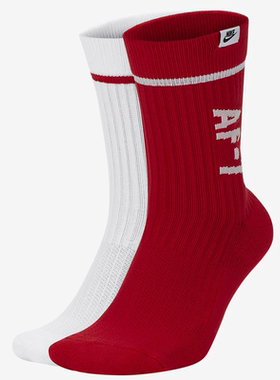 Nike/耐克正品 AF1空一号2双装高帮袜休闲舒适袜子 SK0136-901
